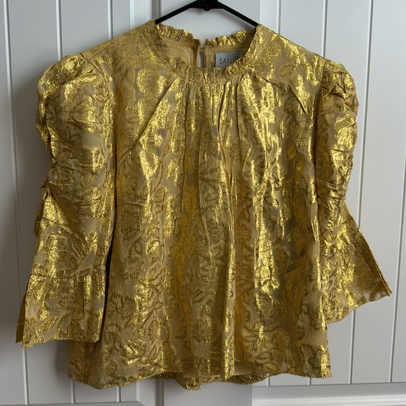 Saylor Vintage Metallic Gold Blouse - Picture 11 of 15